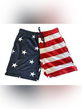 Mad Engine American Flag Stars & Stripes Lounge Shorts Size Large